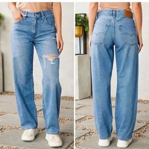 Levi’s Baggy Dad Jean Size 24 Distressed Loose Fit Comfort Streetwear